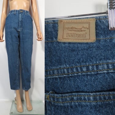 Vintage 90s LL Bean High Waist Denim Mom Jeans Made In USA Size 14P 30-32x27 