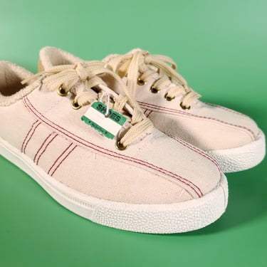 Vintage 1970s TRAX sneakers tennis shoes canvas deadstock bicycle toe terry cloth (8.5) 
