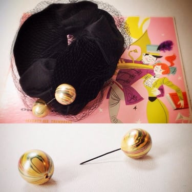 30s deco hat pin, marble print brooch, vintage jewelry hat accessories mothers day gift for her 