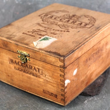 Vintage Wooden Cigar Box | Baccarat Luchadores | Made in Honduras | Circa 1940s-1960s 