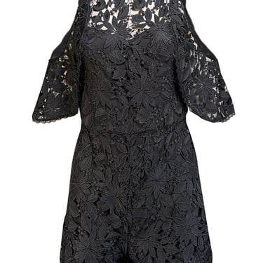 Alice & Olivia - Black Lace Cold Shoulder Romper Sz 4