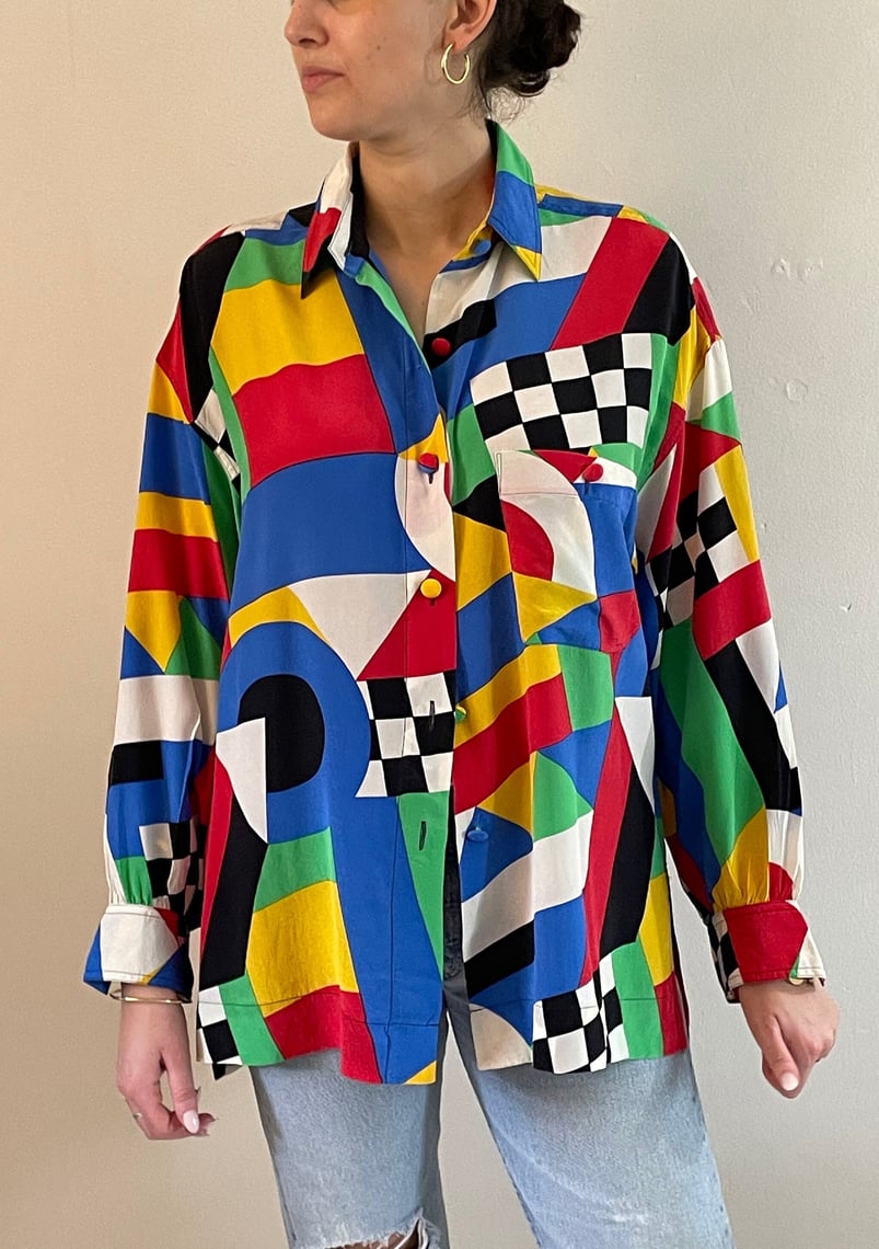 最終値下げ vintage velours design blouse lg3x