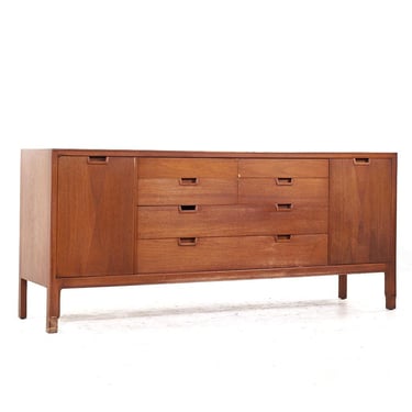 Mount Airy Janus Mid Century Walnut 14 Drawer Lowboy Dresser - mcm 