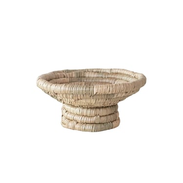 Hand-Woven Footed Bowl | Natural Seagrass