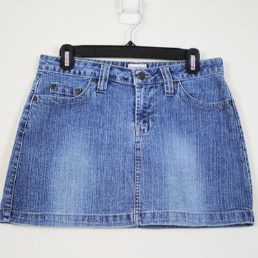 Vintage 2000s Denim Mini Skirt, Size Medium / Small 