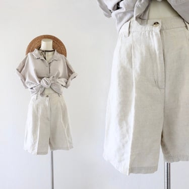 natural linen shorts - 26 