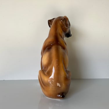 Life Size Italian Ceramic Boxer Dog Statue / Sculpture 