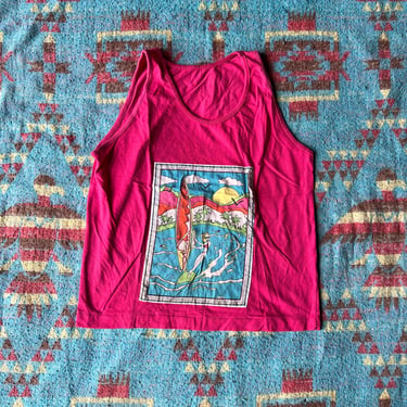 Vintage 80s Windsurfing Tank Top Shirt 