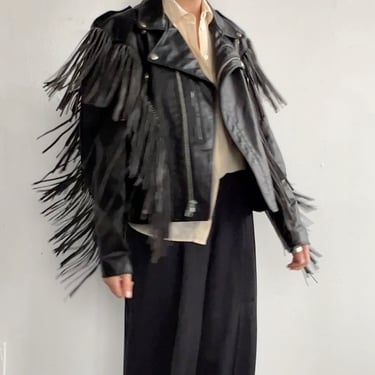 80s Schott Fringe Leather Moto Jacket (M)