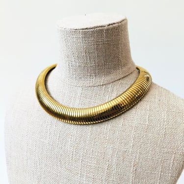 Vintage Gold Tone Choker Necklace 