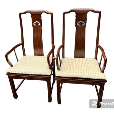 Pair of  Incredible vintage Henredon Asian inspired chairs 