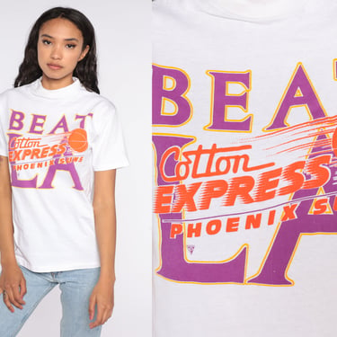 Vintage Phoenix Suns Shirt Beat LA Basketball T Shirt NBA 90s TShirt Arizona Shirt Purple Sports Shirt 1990s Graphic Tee Retro Small S 
