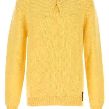 Fendi Man Yellow Mohair Blend Sweater