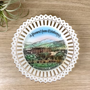 A Present from Edinburgh - antique souvenir plate 
