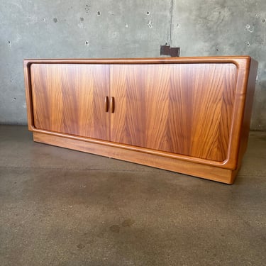 Danish Teak Credenza with Tambour Doors by Dyrlund