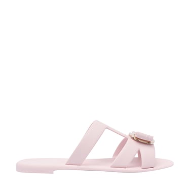 SALVATORE FERRAGAMO PINK LEATHER LELIU 95 THONG SANDALS