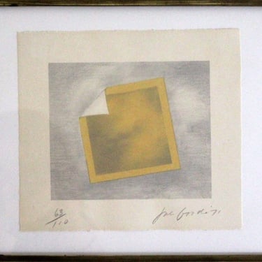 Joe Goode Untitled Yellow Folded Photo Modern Signed Lithograph 63/110 Framed 