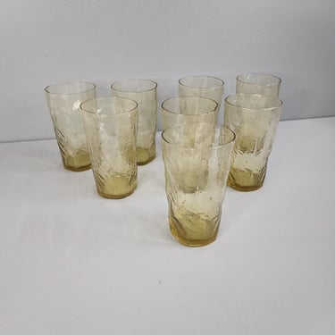 One Morgantown Amber Crinkle Drinking Glasses Multiples Available 