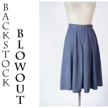 4 Day Backstock SALE - Small - Smart Vintage 1940s Heathered Blue Gabardine Skirt - Item #26 