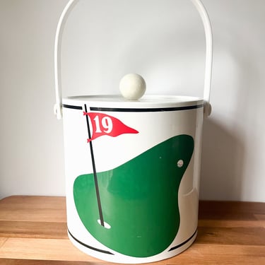 Vintage Golf Ice Bucket.  19th Hole Morgan Ice Bucket. Gift for Golfer. 