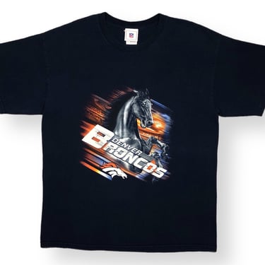 Vintage Y2K/00s Denver Broncos Football “Bluecifer” Mascot Style NFL Graphic T-Shirt Size Large 