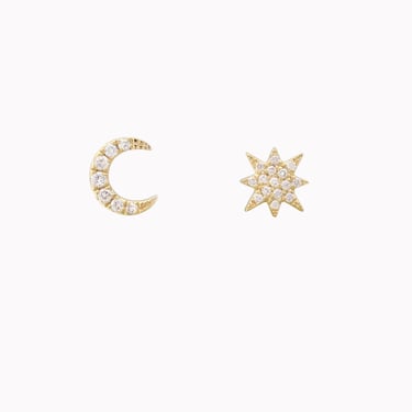 Diamond Moon & Sunburst Studs