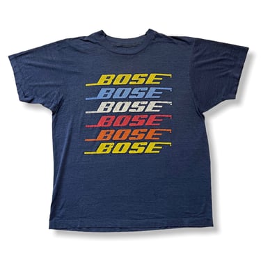 Vintage 1980s BOSE Logo T-Shirt ~ fits M ~ Single Stitch ~ Graphic Tee ~ Soft / Tissue Thin / Worn-In ~ 80s ~ 
