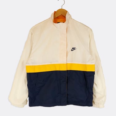 Vintage Nike Yellow And Blue Wind Breaker Zip/ Button Up Jacket Sz S