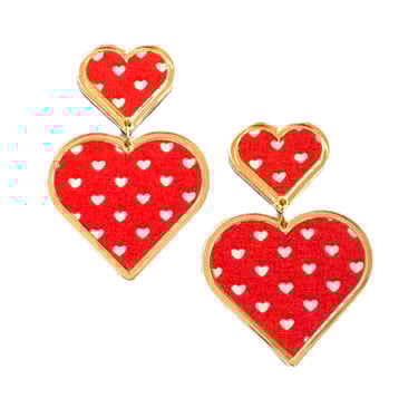 Sample Sale Red Heart Print Earrings