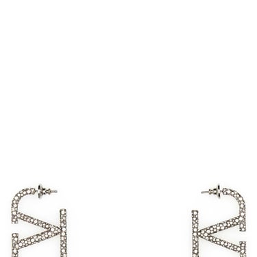 Valentino Garavani Women Embellished Metal Vlogo Signature Earrings