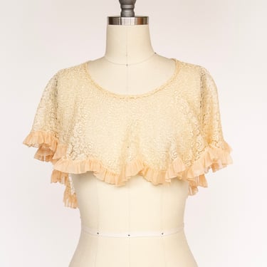 1920s Collar Silk Lace Chiffon Caplet 