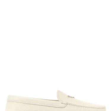 Prada Men Ivory Leather Loafers