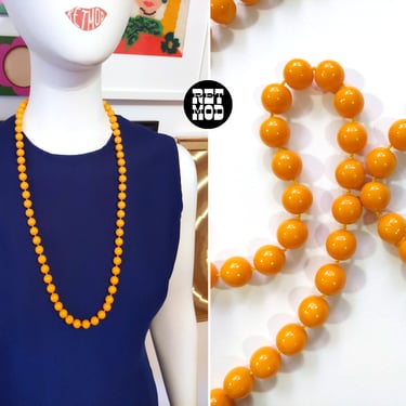 Perfect for Layering - Vintage 60s 70s 80s Mustard Yellow Beaded Necklace 