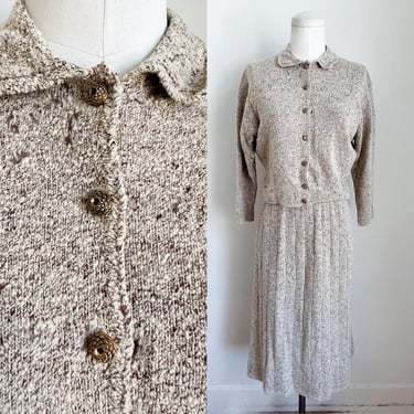 Vintage 1950s Victor's Speckled Wool Sweater set / size M/L (as is) 