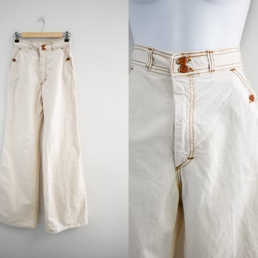 1970s Male Natural Cotton Denim Jeans 