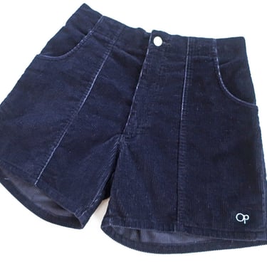 vintage OP shorts / corduroy shorts / 1990s Ocean Pacific navy blue surf shorts XL 