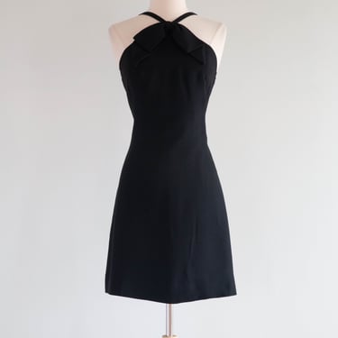 Adorable 1960's Little Black Cocktail Dress / SM