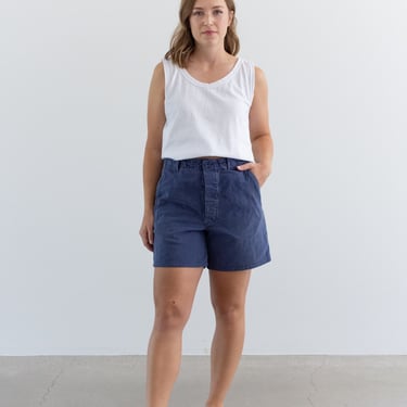Vintage 30 31 Waist Blue Denim Shorts | Unisex French Workwear style | S032 