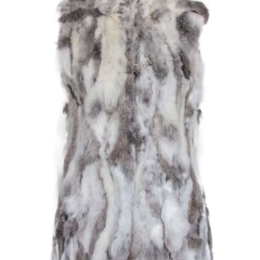 Patrizia Luca - Grey & White Rabbit Fur Vest Sz M