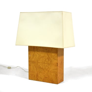 Milo Baughman Burl Wood Lamp by Thayer Coggin