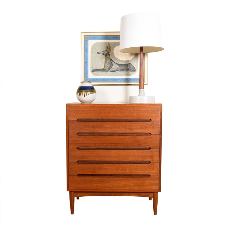 E.W. Bach for Sejling Skabe 33&#8243; Danish Teak Tall Dresser | Chest of Drawers