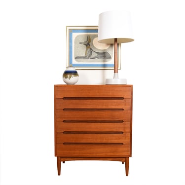 E.W. Bach for Sejling Skabe 33″ Danish Teak Tall Dresser | Chest of Drawers