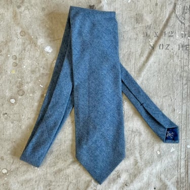Vintage 1970s Polo Ralph Lauren Paul Stuart Heathered Blue Gray Wool Necktie 