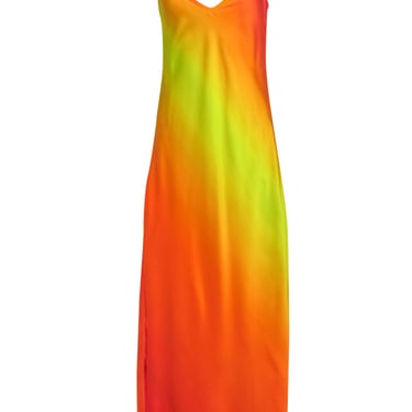 Dannijo - Orange & Yellow Ombre Silk Sleeveless Maxi Dress Sz M