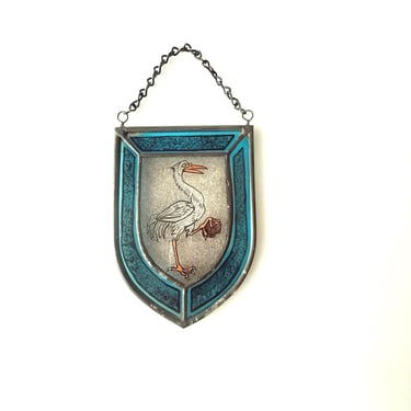 Vintage Morgan Bockius Hand Painted Stained Glass Suncatcher 