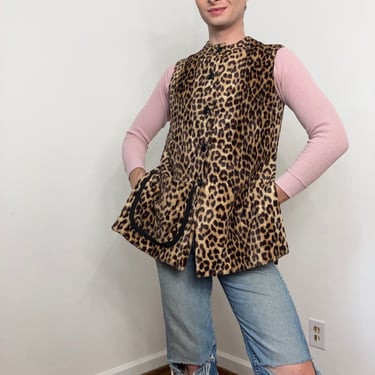 70s Faux leopard vest 