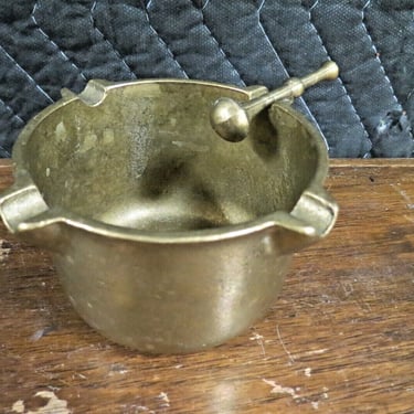 Small Vintage Brass Mortar & Pestle - Apothecary Pharmacy Medical - Switzerland 