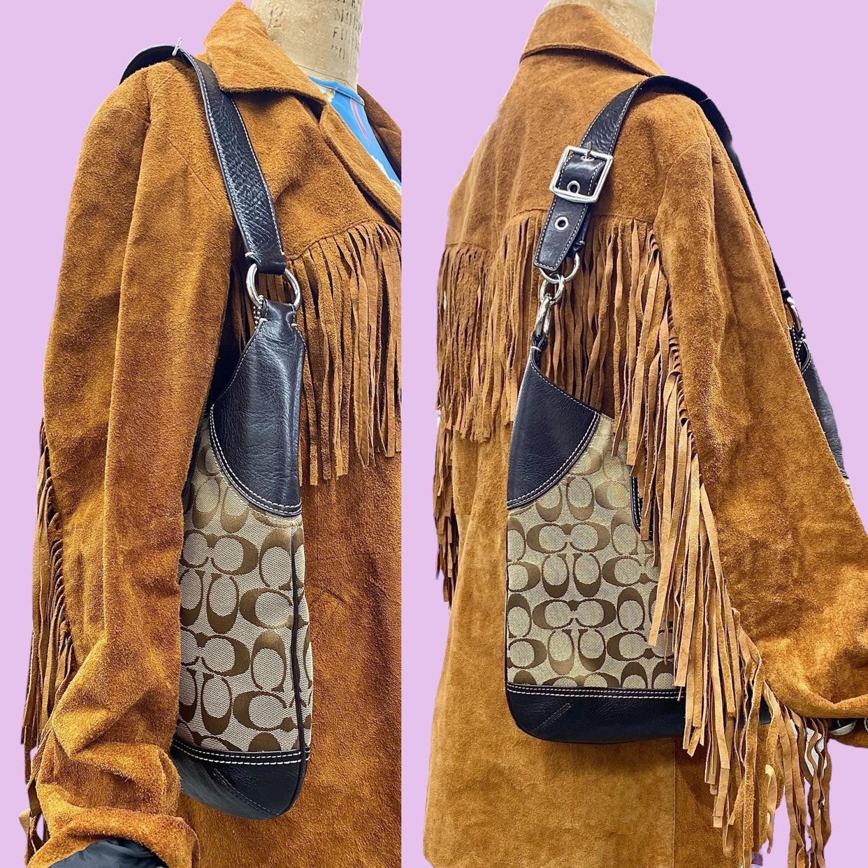 Vintage レザーバック　ブラウン　sullen ours y2k xs3x