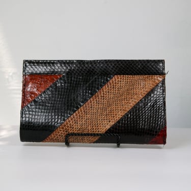 Leather Patched Envelope Purse
