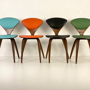 Four (4) Norman Cherner for Plycraft Upholstered Side Chairs, Circa 1965 - *Please ask for a shipping quote before you buy. 